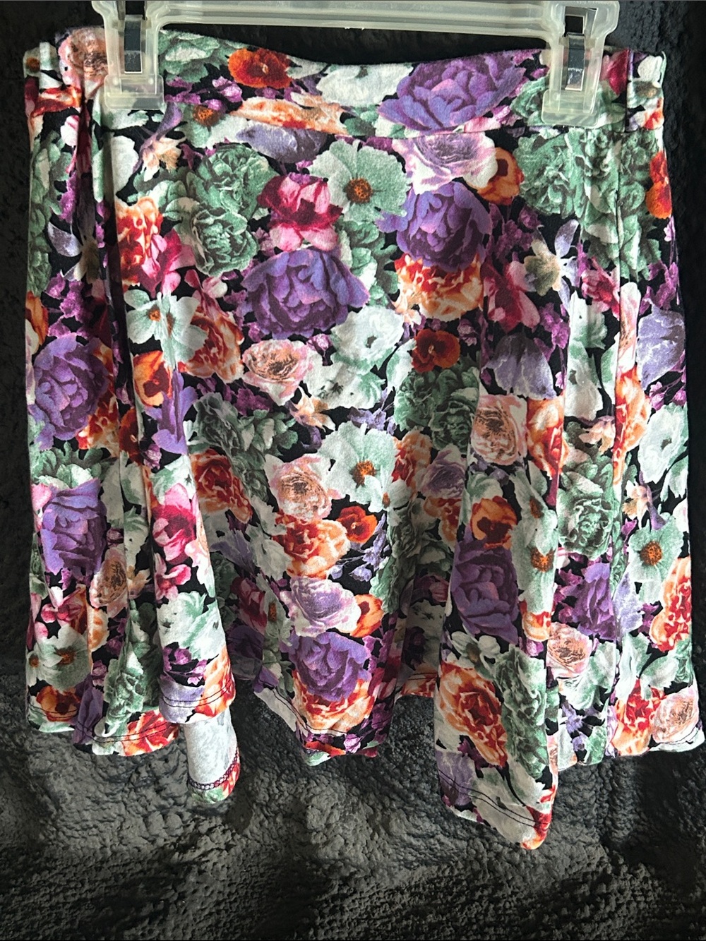 Rue21 Floral A-Line Skater Skirt in Purple, Green, Orange, Pink, Black